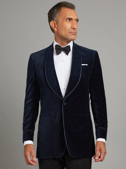 Pembroke Smoking Jacket - Navy Velvet