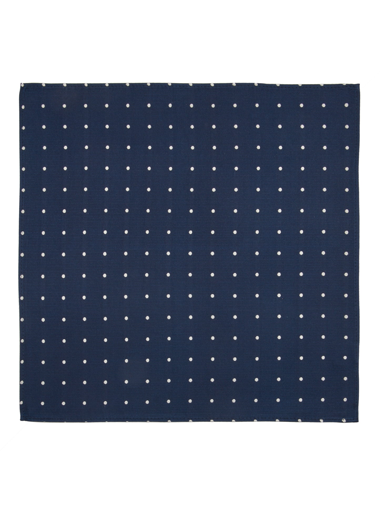 Polka Dot Silk Pocket Square - Navy