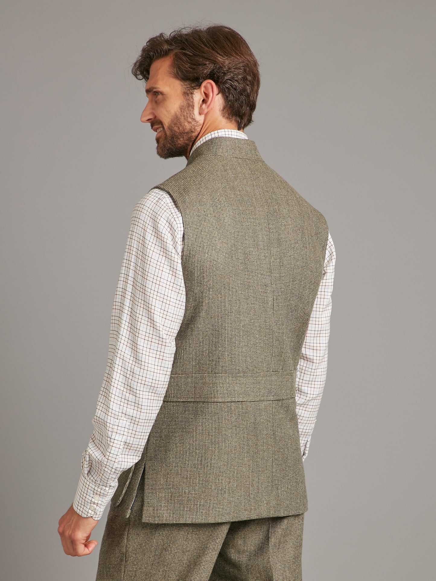 Gilet - Sage Nailhead Tweed