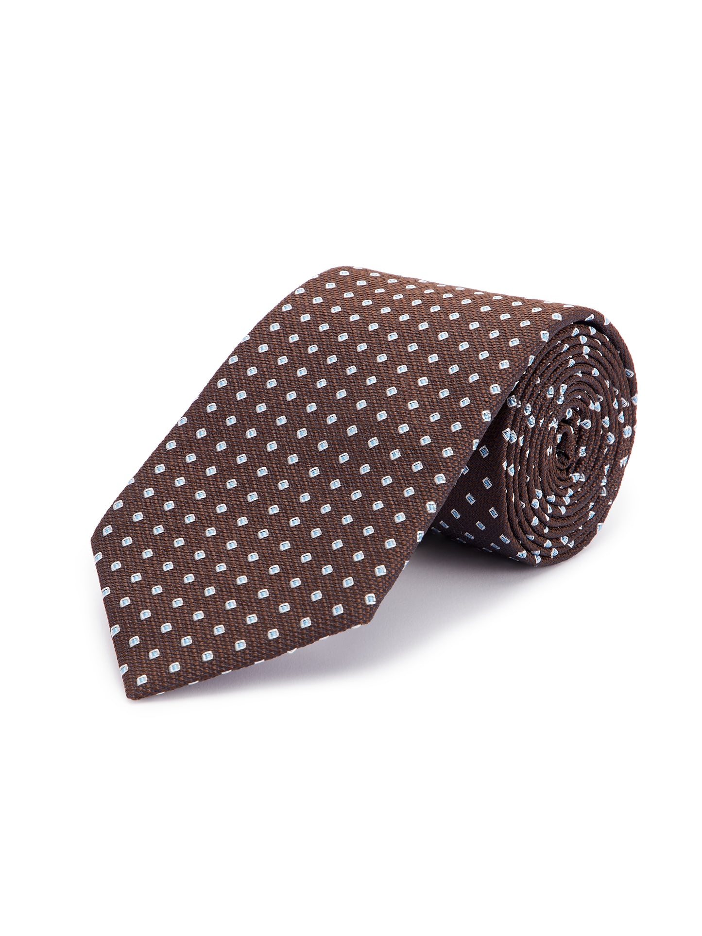 Square Dot Tie - Brown