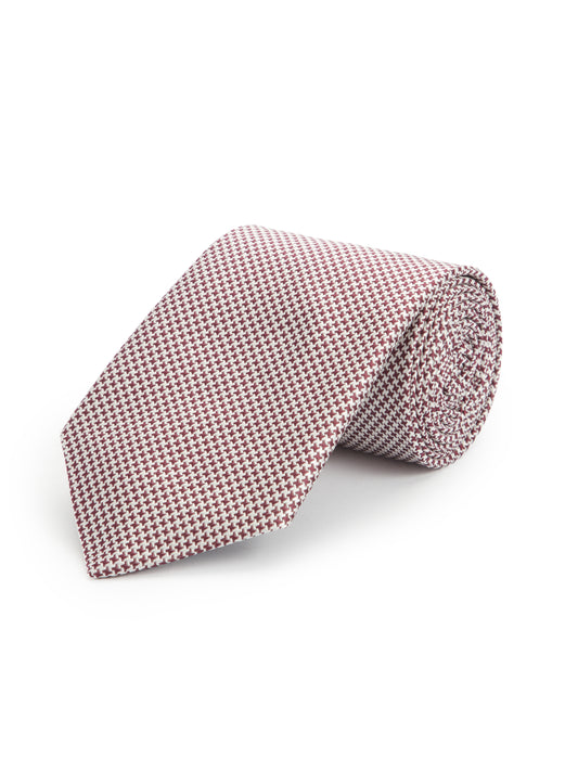 Houndstooth Tie - Burgundy