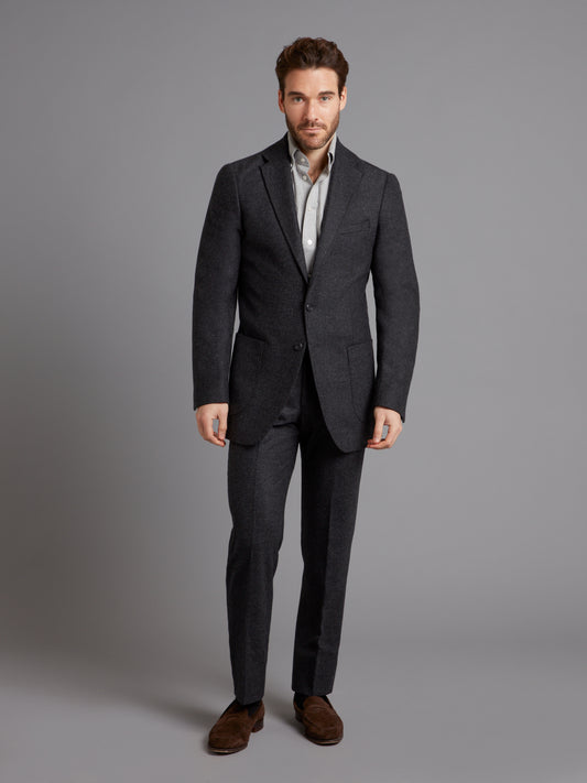 Unstructured Jacket - Charcoal Wool