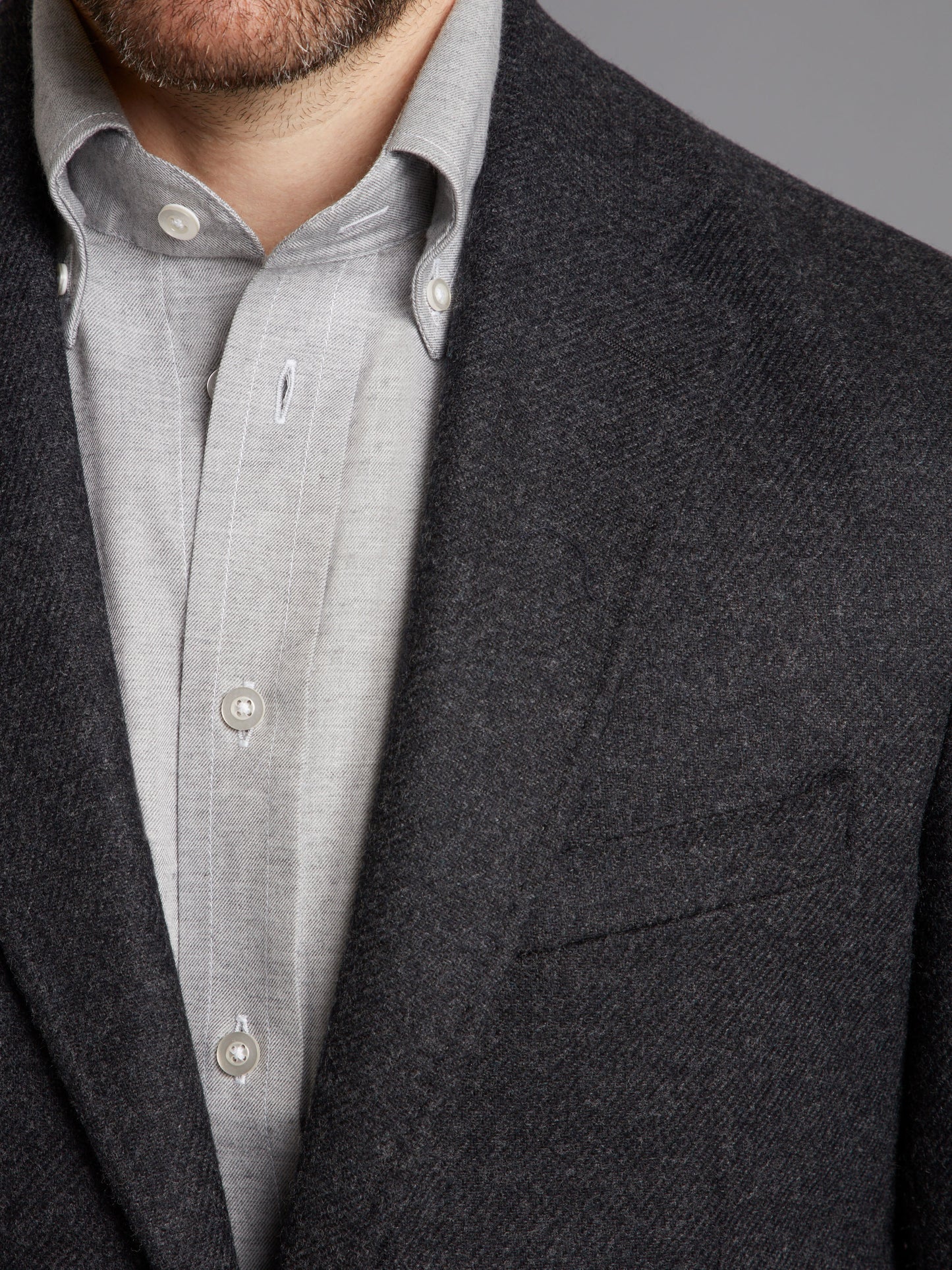 Unstructured Jacket - Charcoal Wool