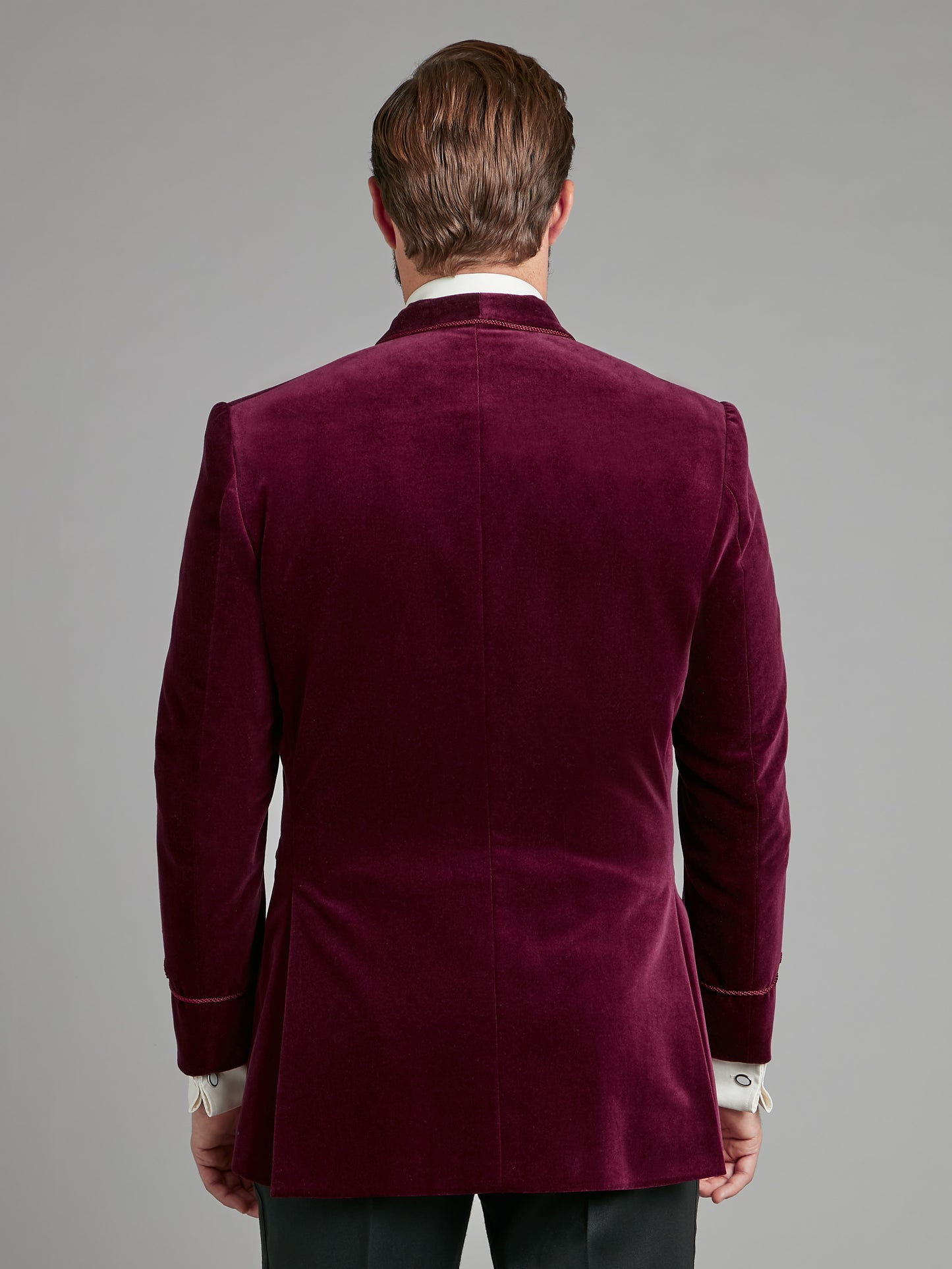 Caversham Smoking Jacket - Burgundy Velvet