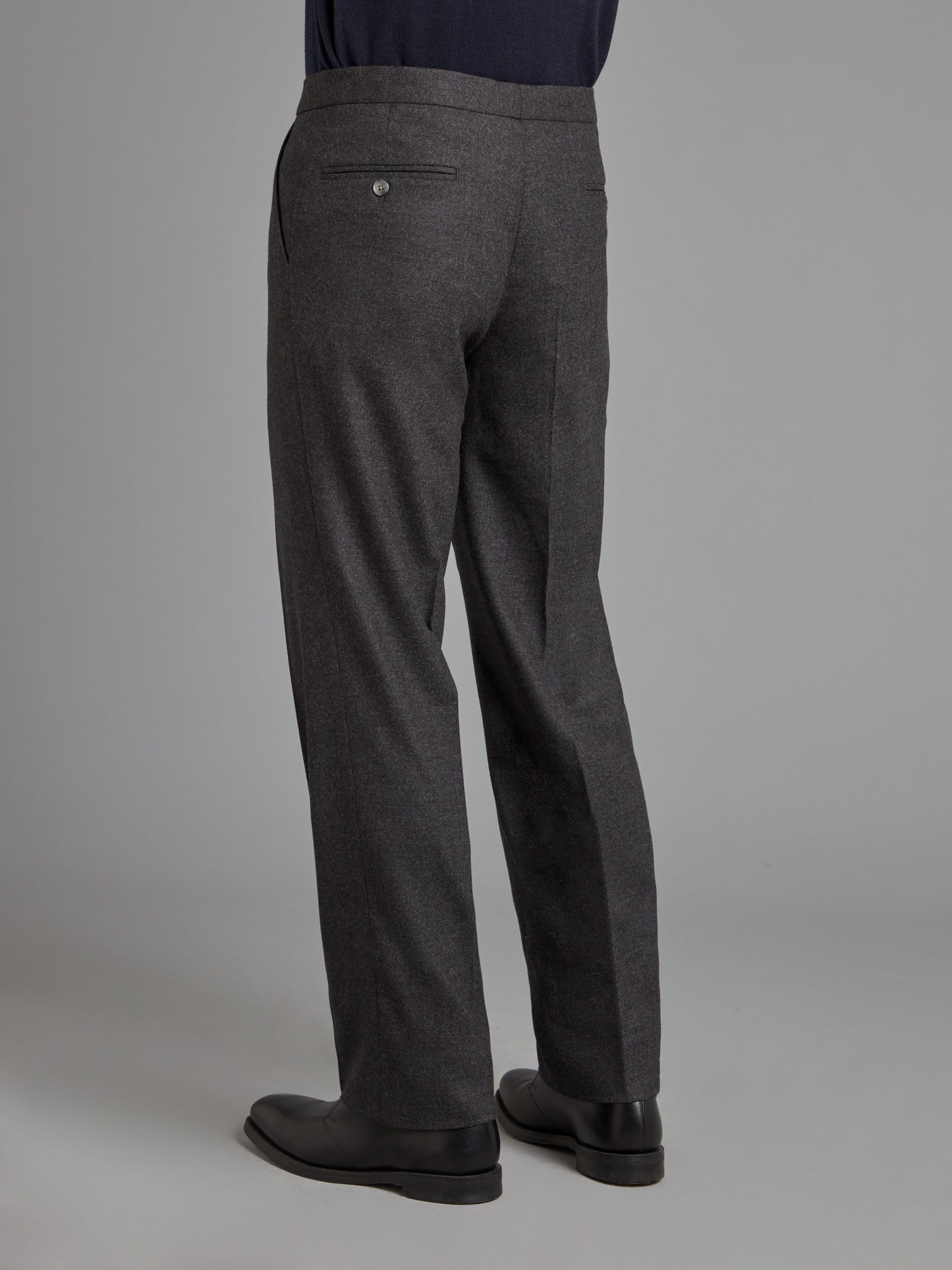 Drawcord Trousers - Dark Grey Drago Flannel