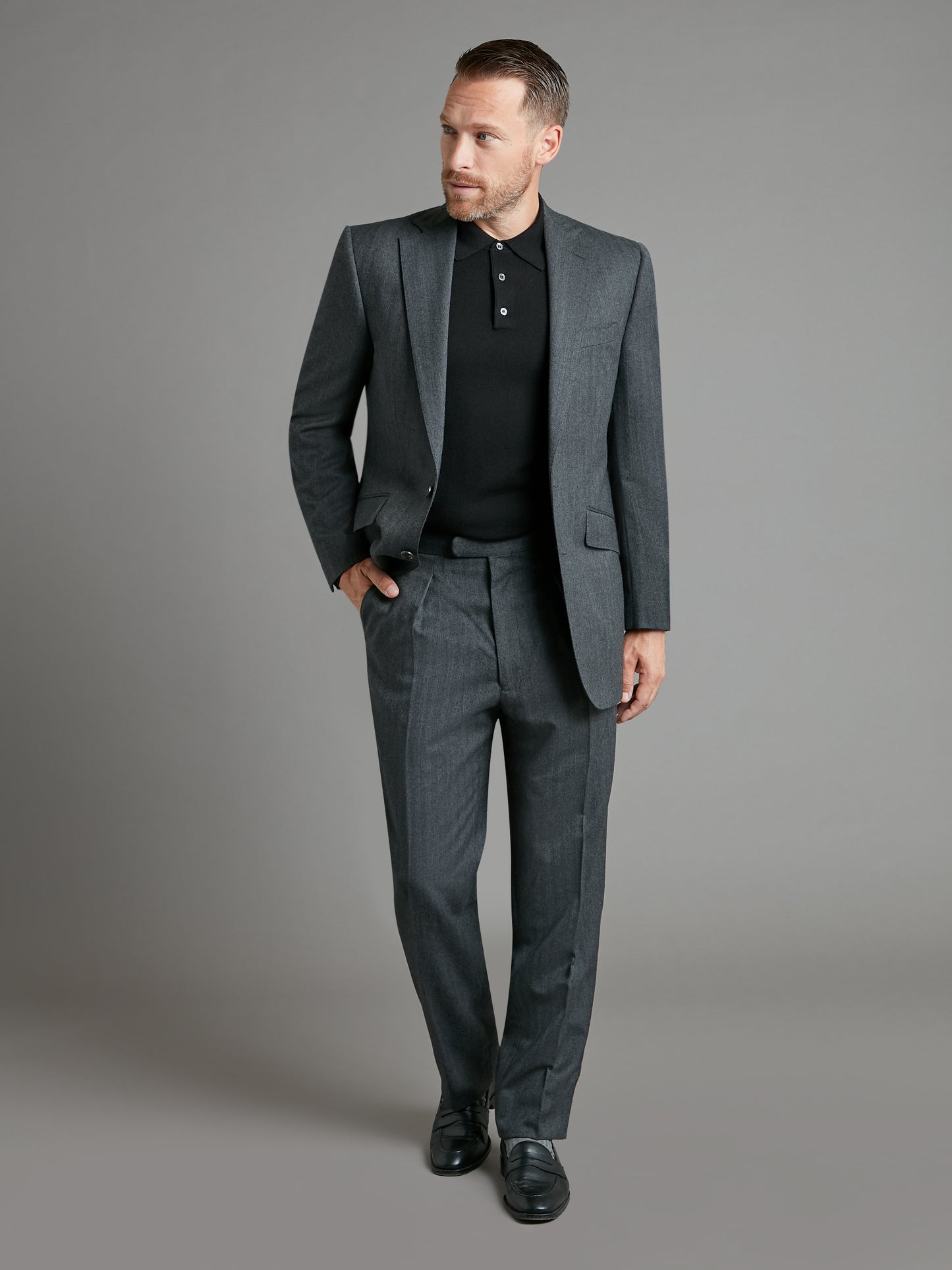 Eaton Suit - Grey Herringbone