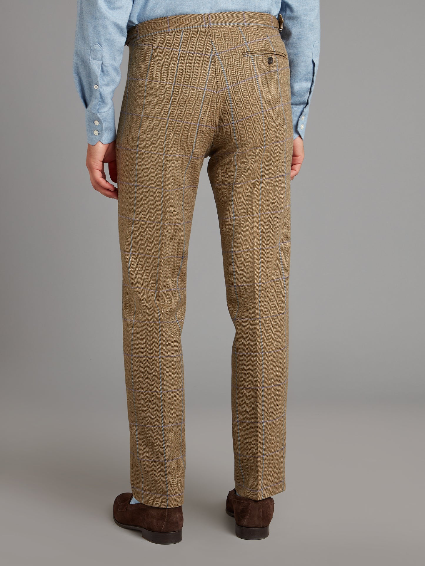 Pleated Trousers - Lavender/Brown Tweed