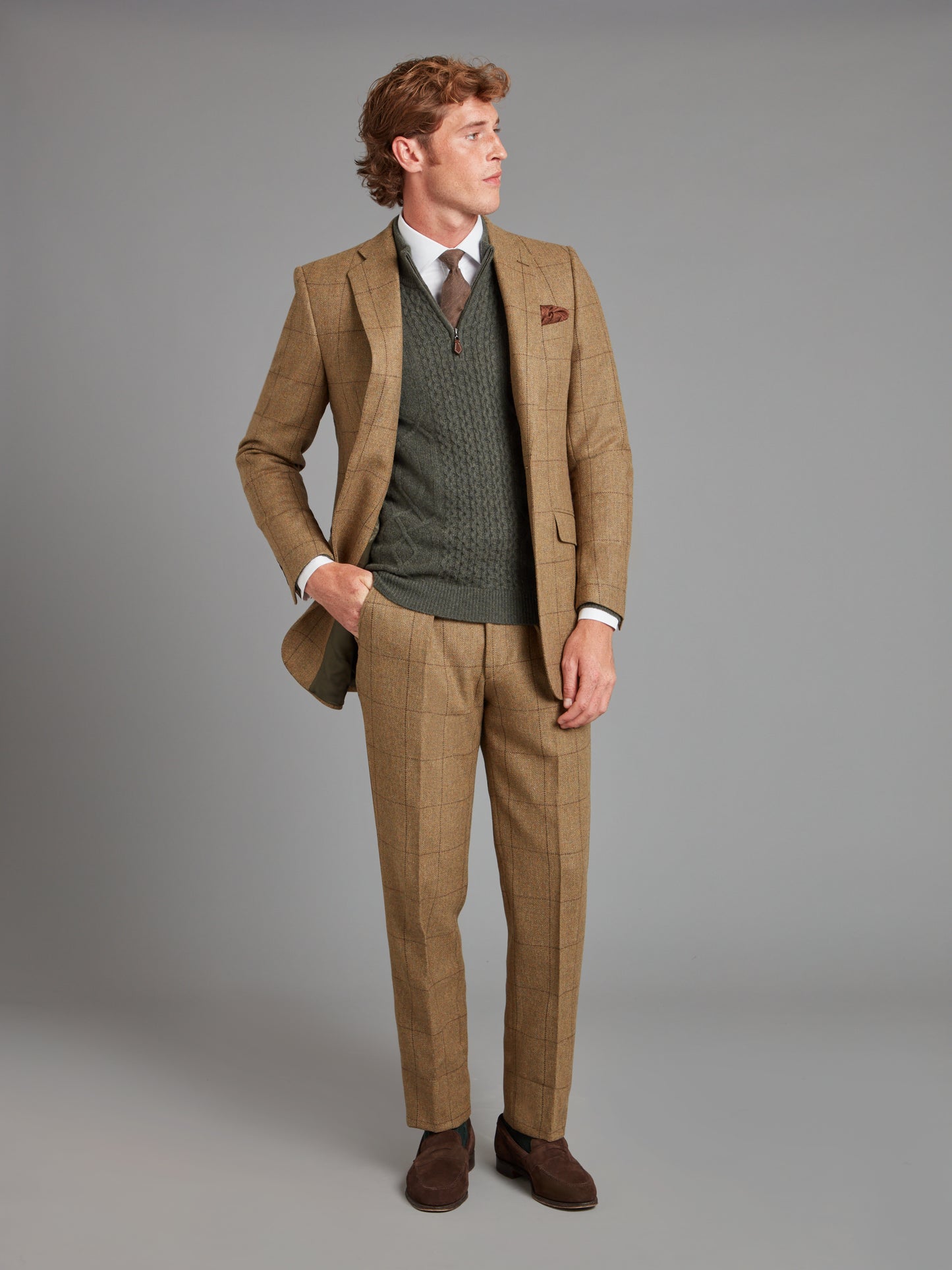 Eaton Jacket - Moss Windowpane Tweed