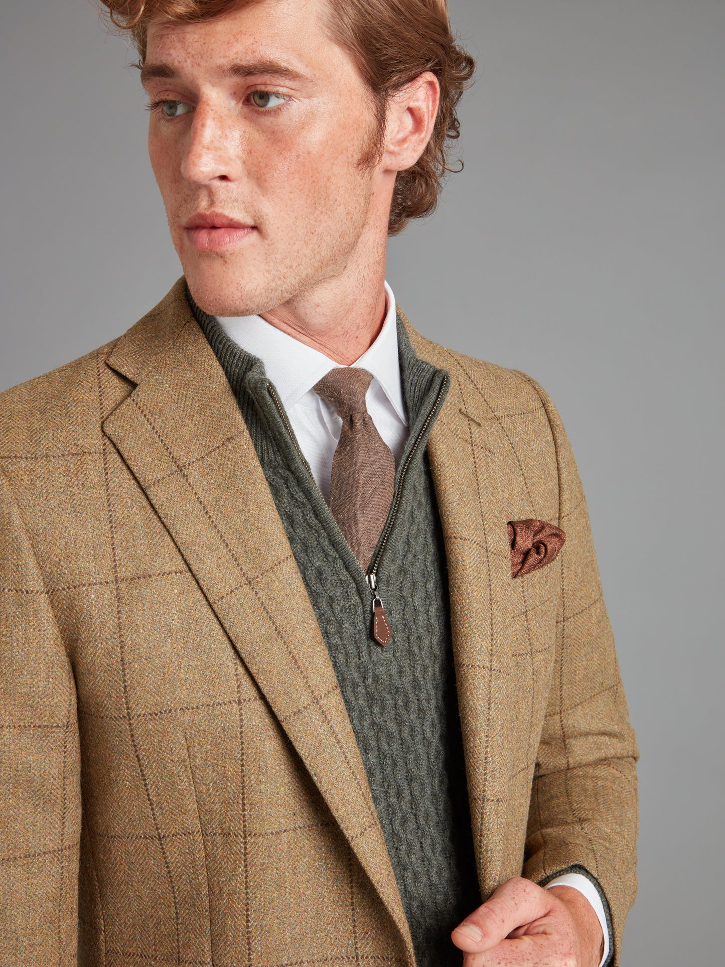 Eaton Jacket - Moss Windowpane Tweed