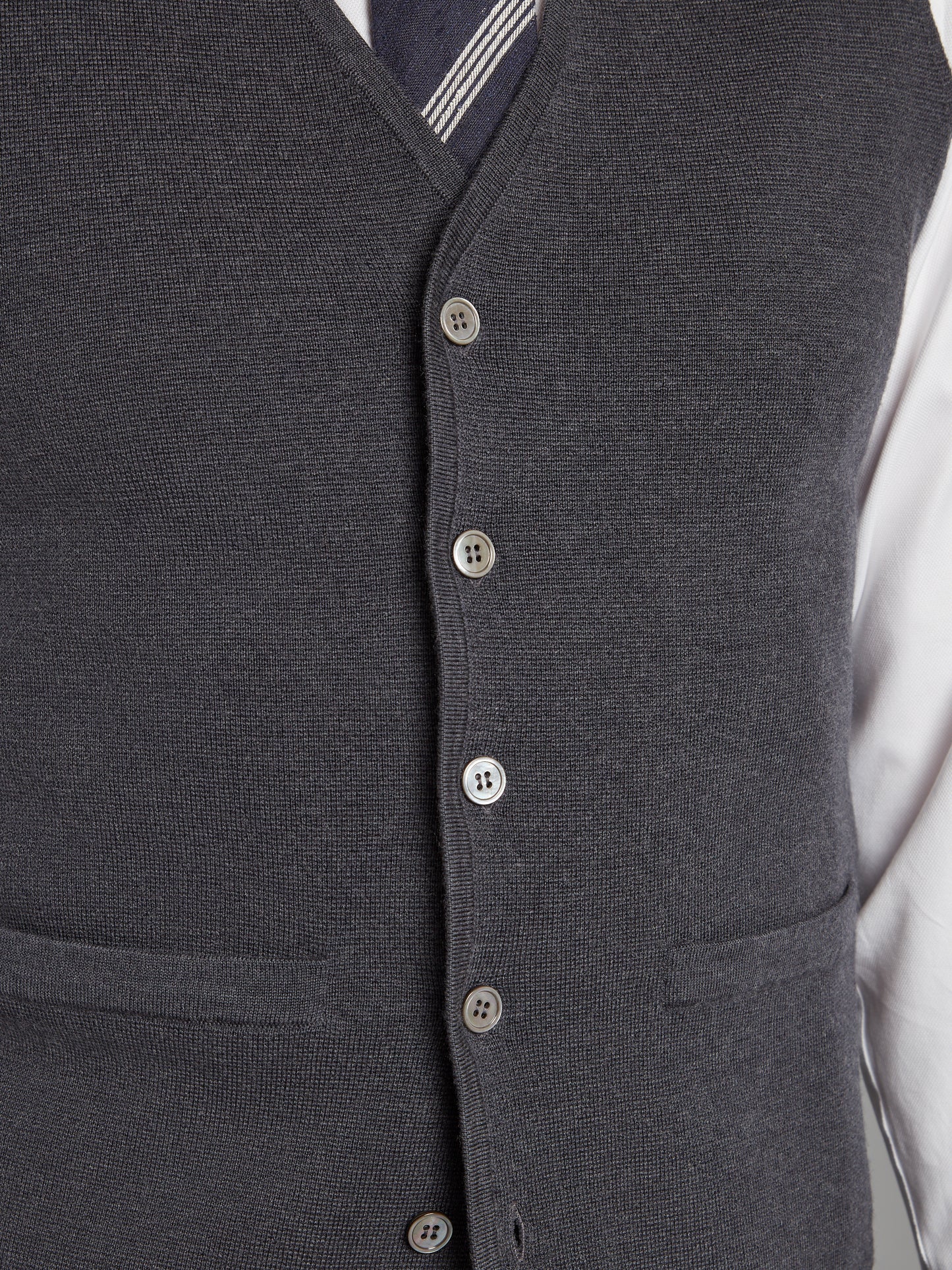 Fine Merino Wool Waistcoat - Derby Grey