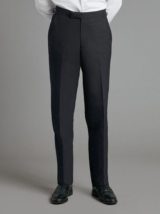 Flat Front Mayfair Suit Trousers - Plain Grey