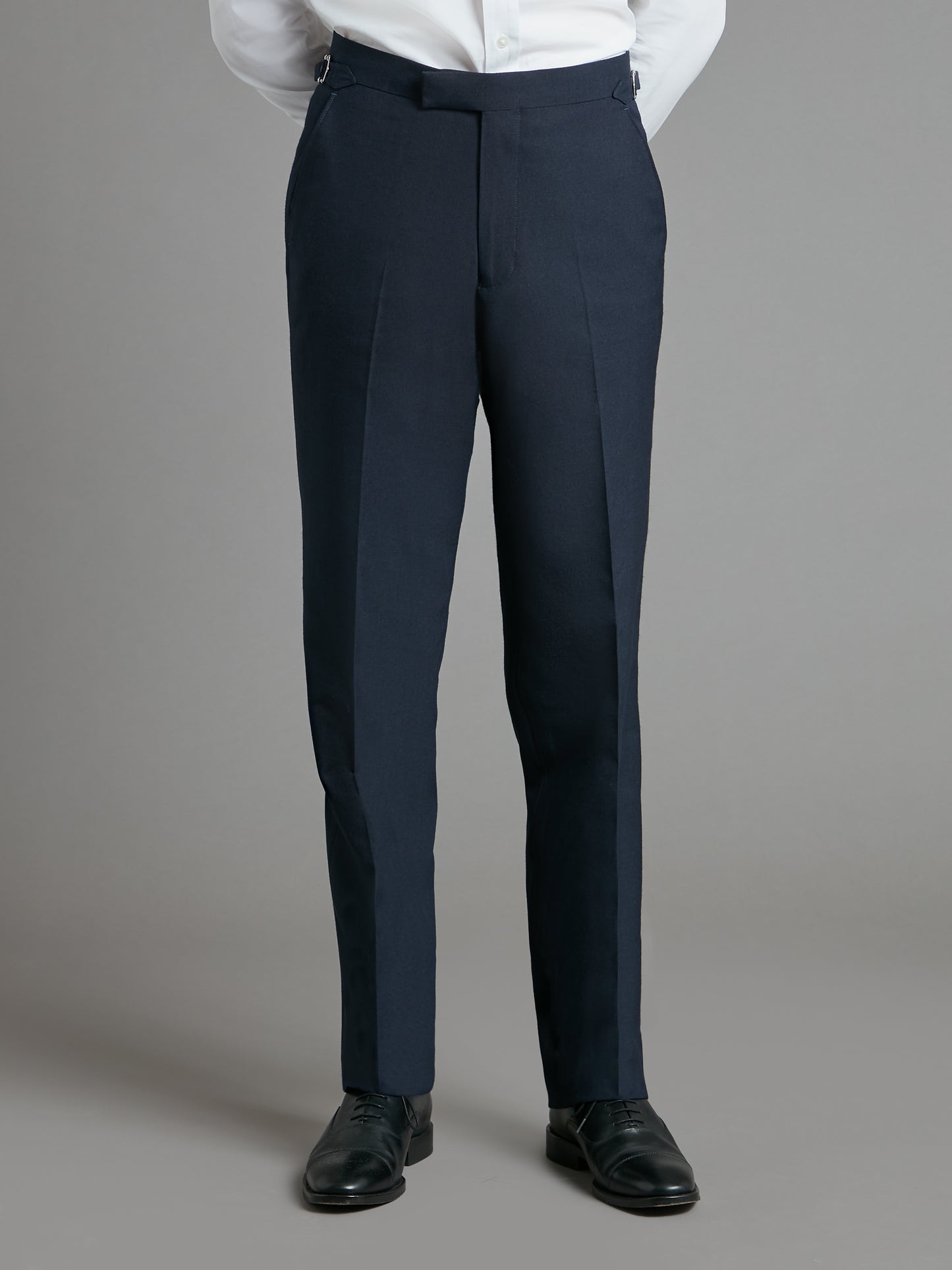 Flat Front Mayfair Suit Trousers - Plain Navy