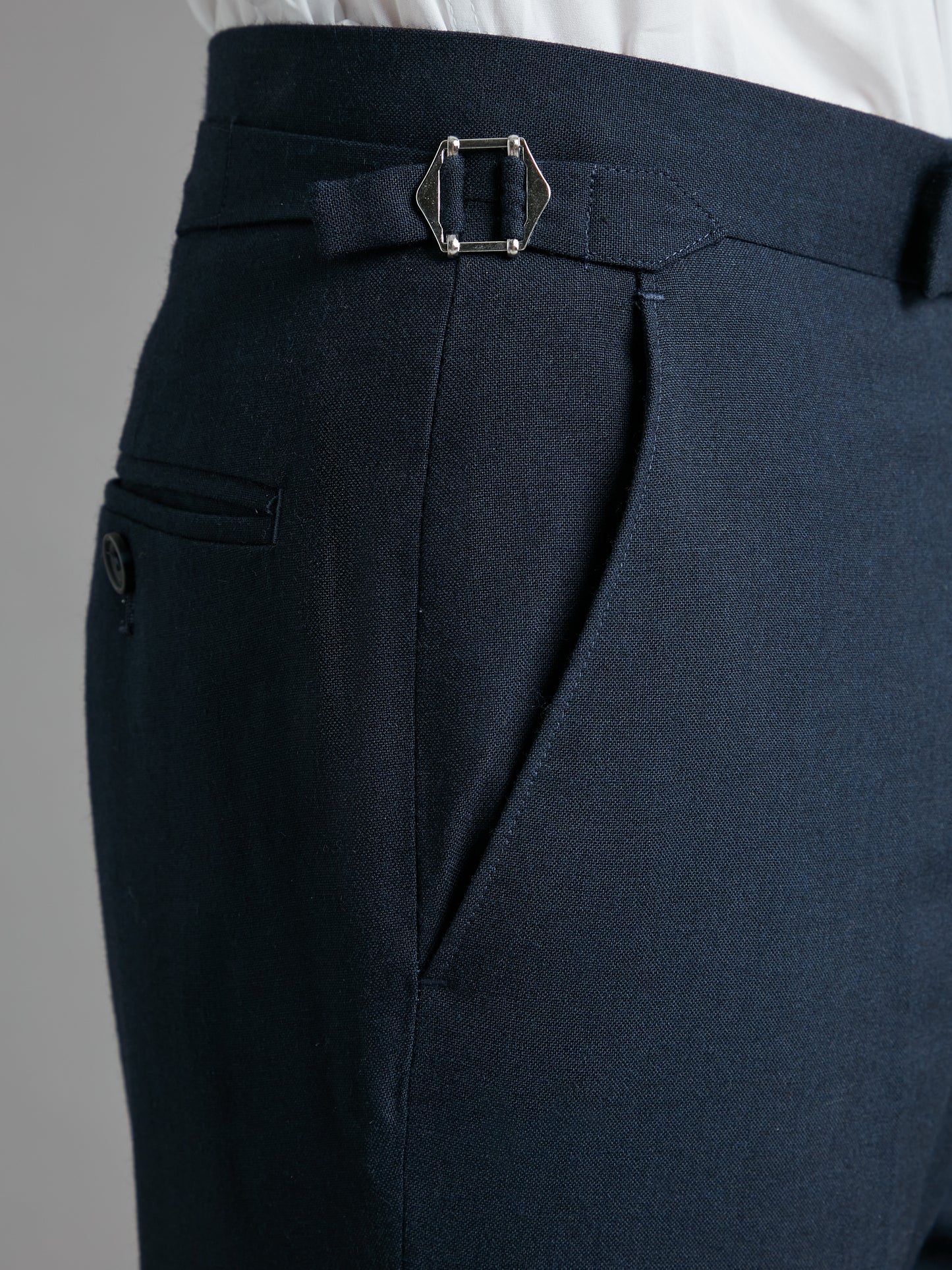 Flat Front Mayfair Suit Trousers - Plain Navy