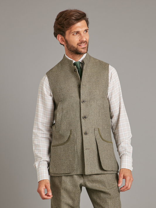 Gilet - Sage Nailhead Tweed