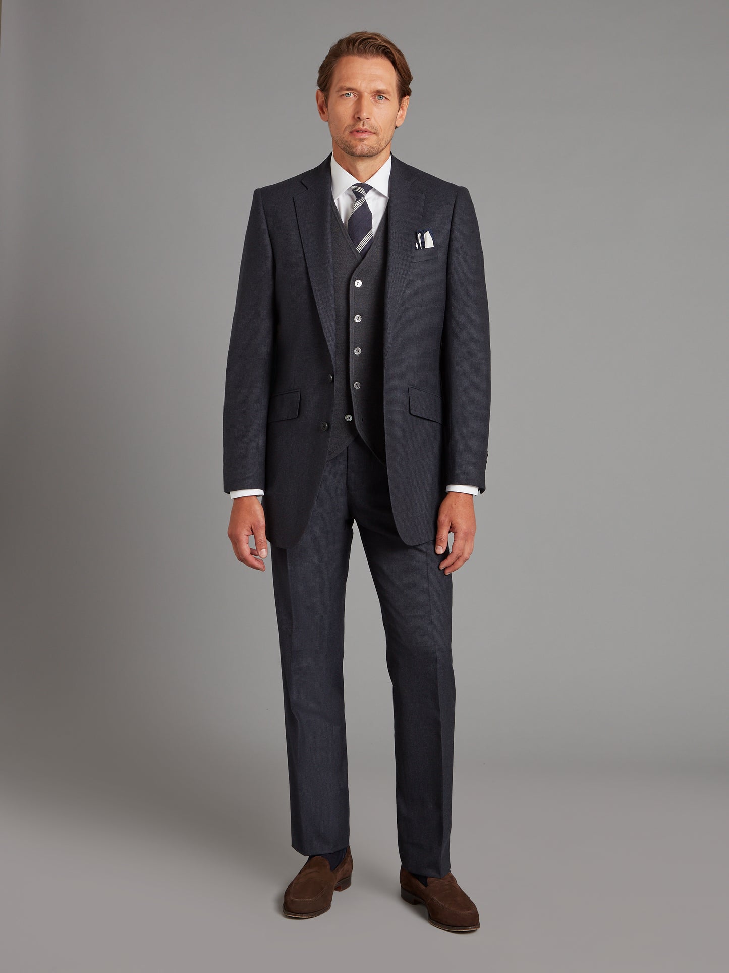 Eaton Suit - Navy Shepherd's Check