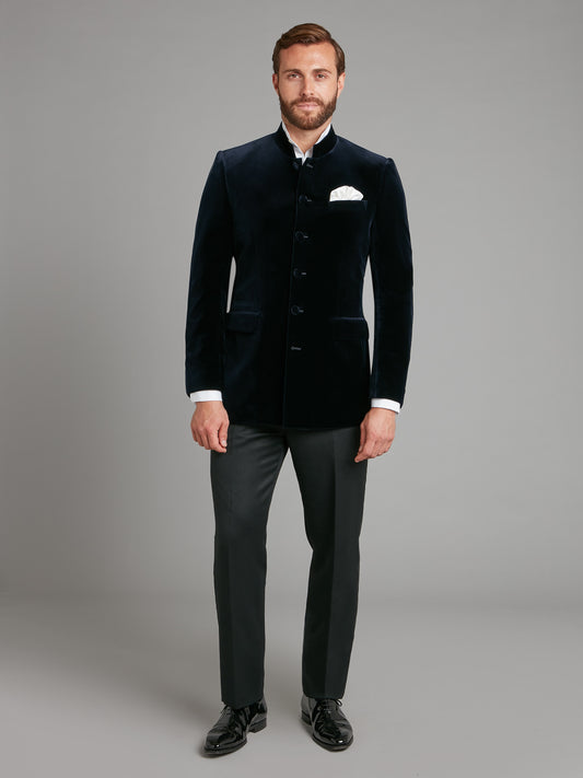 Ormonde Smoking Jacket - Navy Velvet