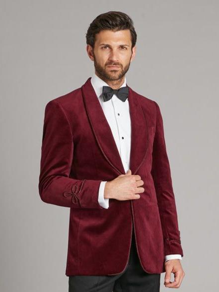 Pembroke Smoking Jacket - Burgundy Velvet