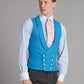 Pure Silk Double Breasted Waistcoat - Mid Blue