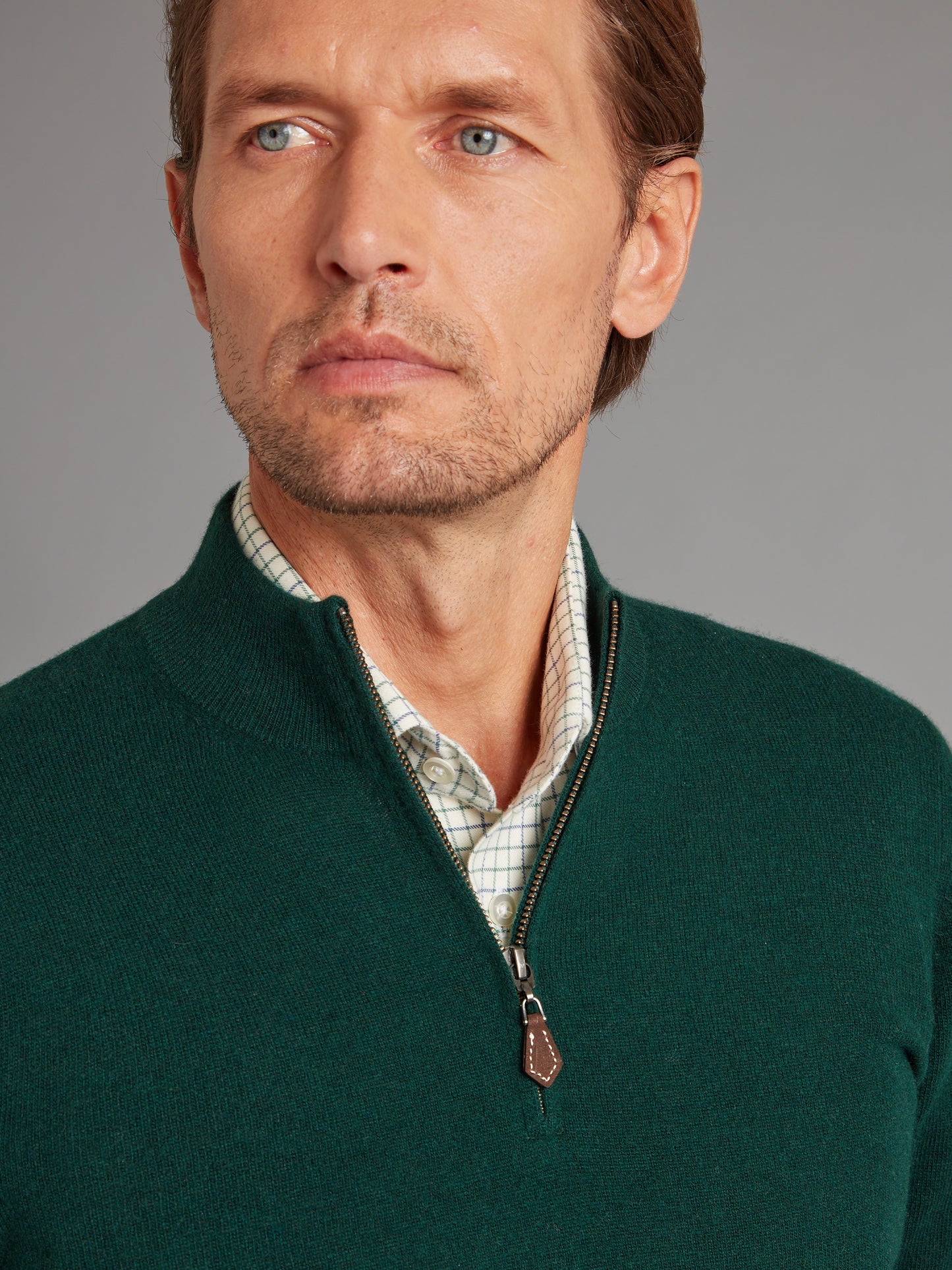 Cairns Half Zip Jumper - Tartan Green