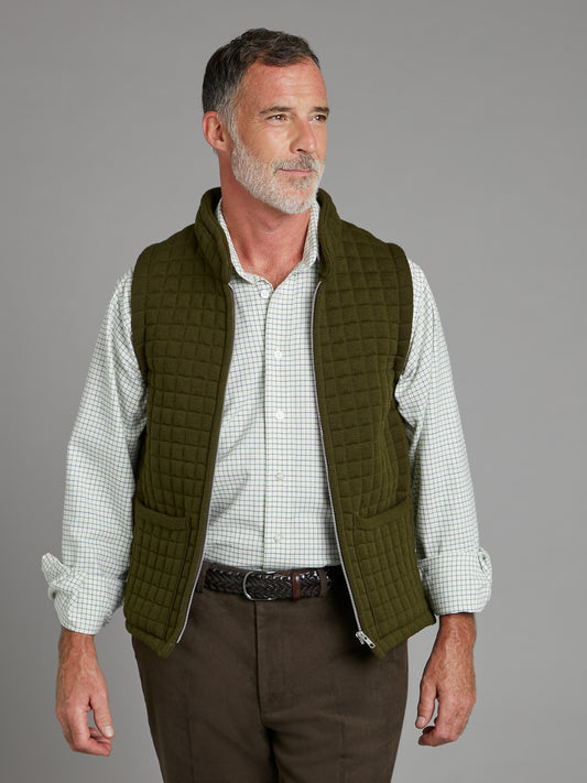 Quilted Thermatex Gilet – Olive