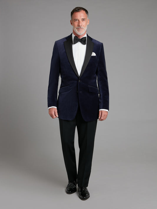 Single-Breasted Navy Velvet Dinner Jacket Hire