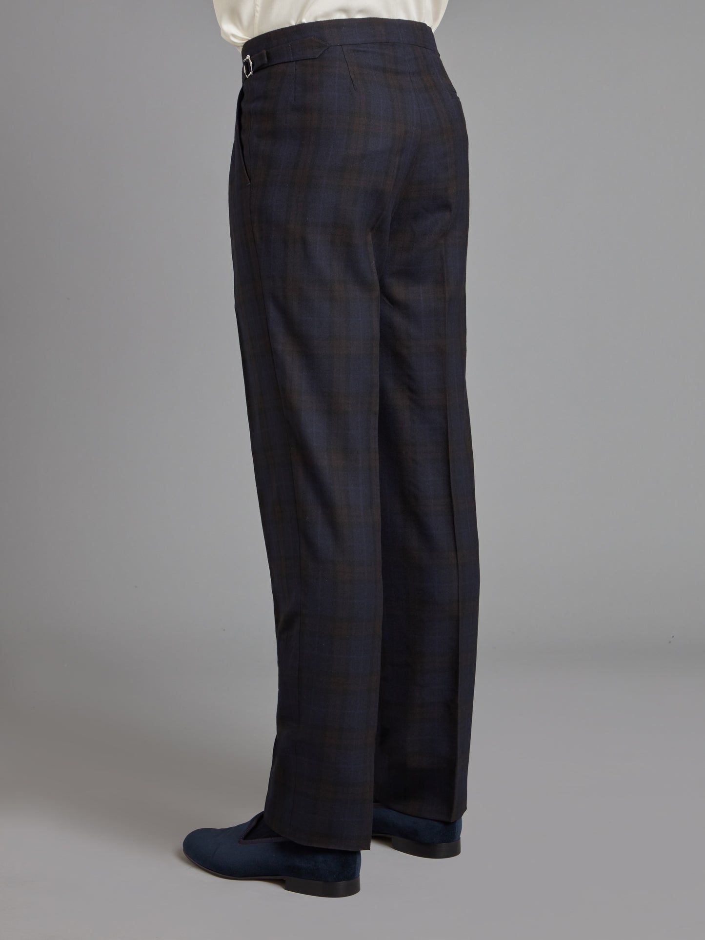 Tartan Trousers - Navy Brown