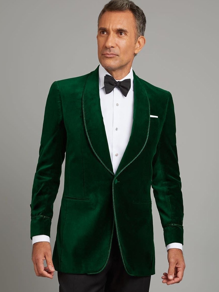 Pembroke Smoking Jacket - Green Velvet