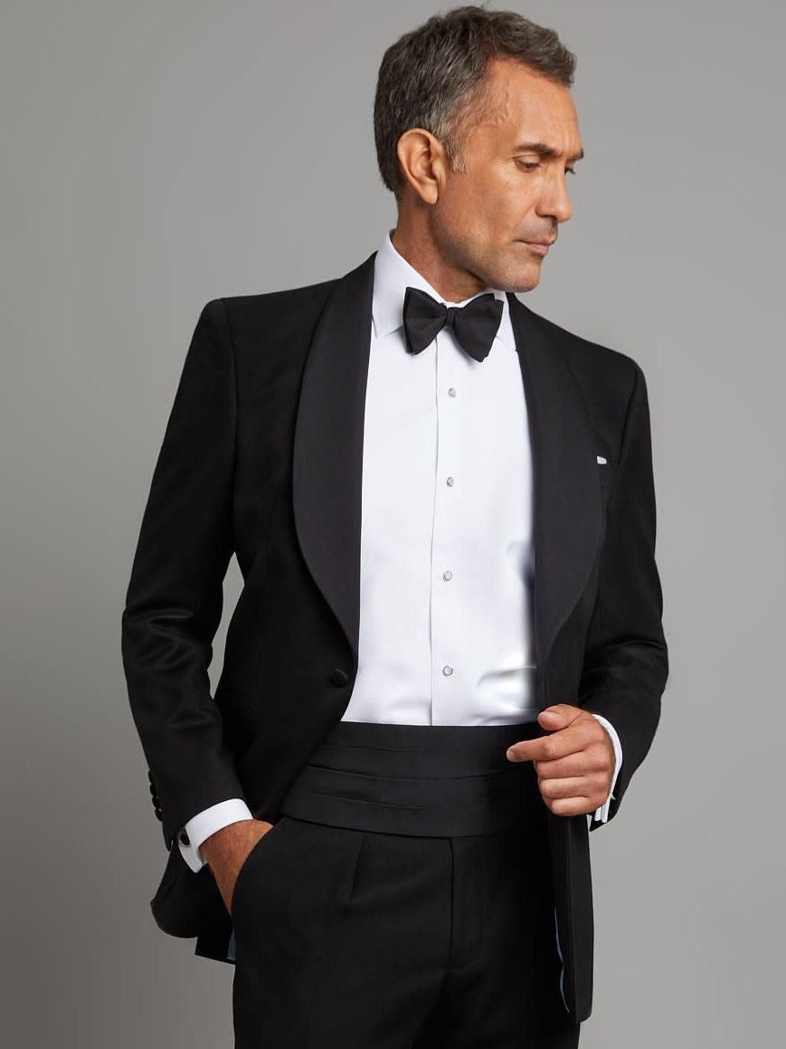 Plain Facing Whittaker Dinner Jacket - Black Barathea