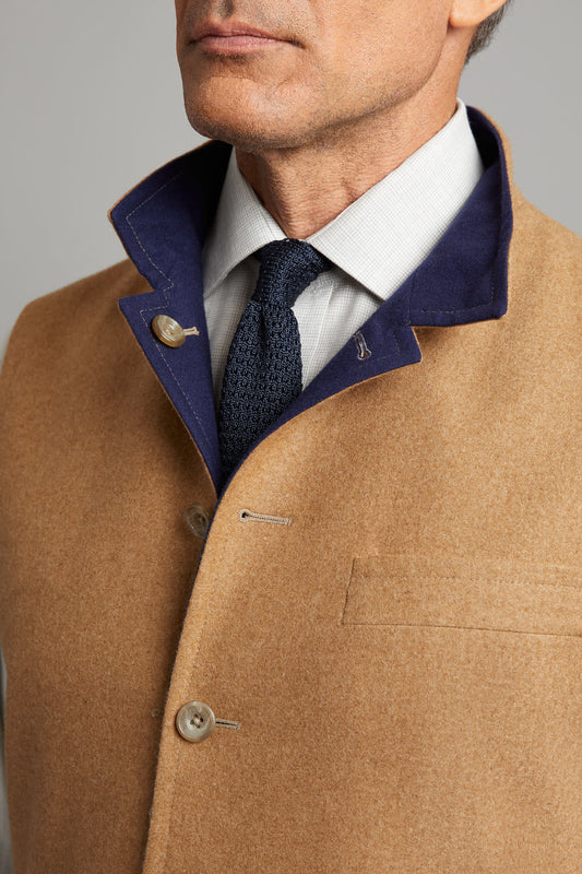 Reversible Gilet - Navy & Camel Loden