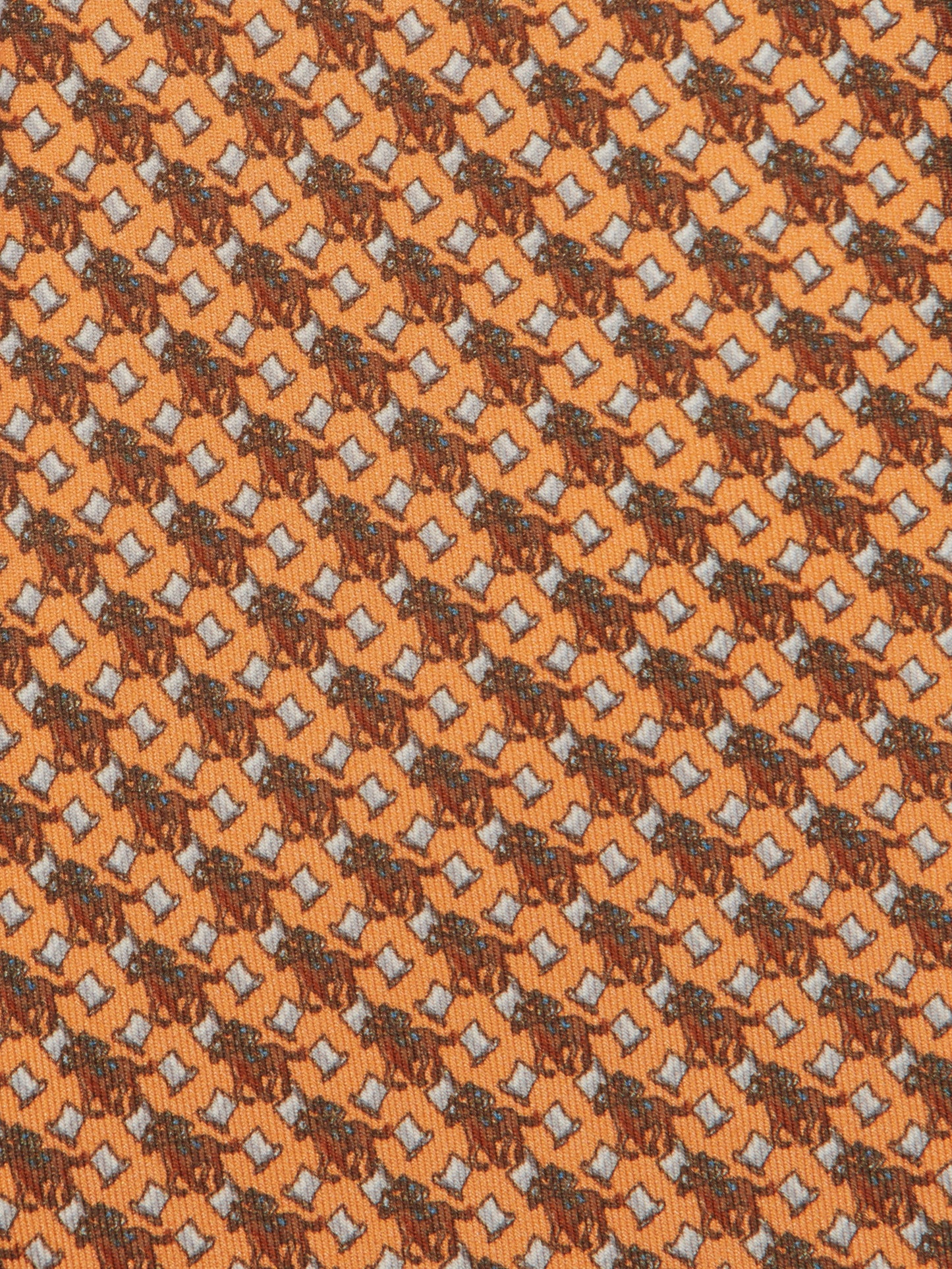 Horse & Top Hat Tie - Orange and Brown