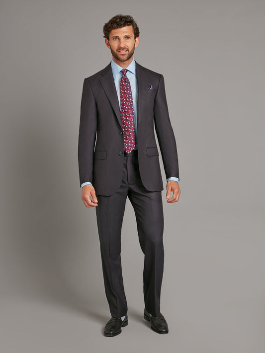 Astell Suit - Lightweight Herringbone Midnight Navy