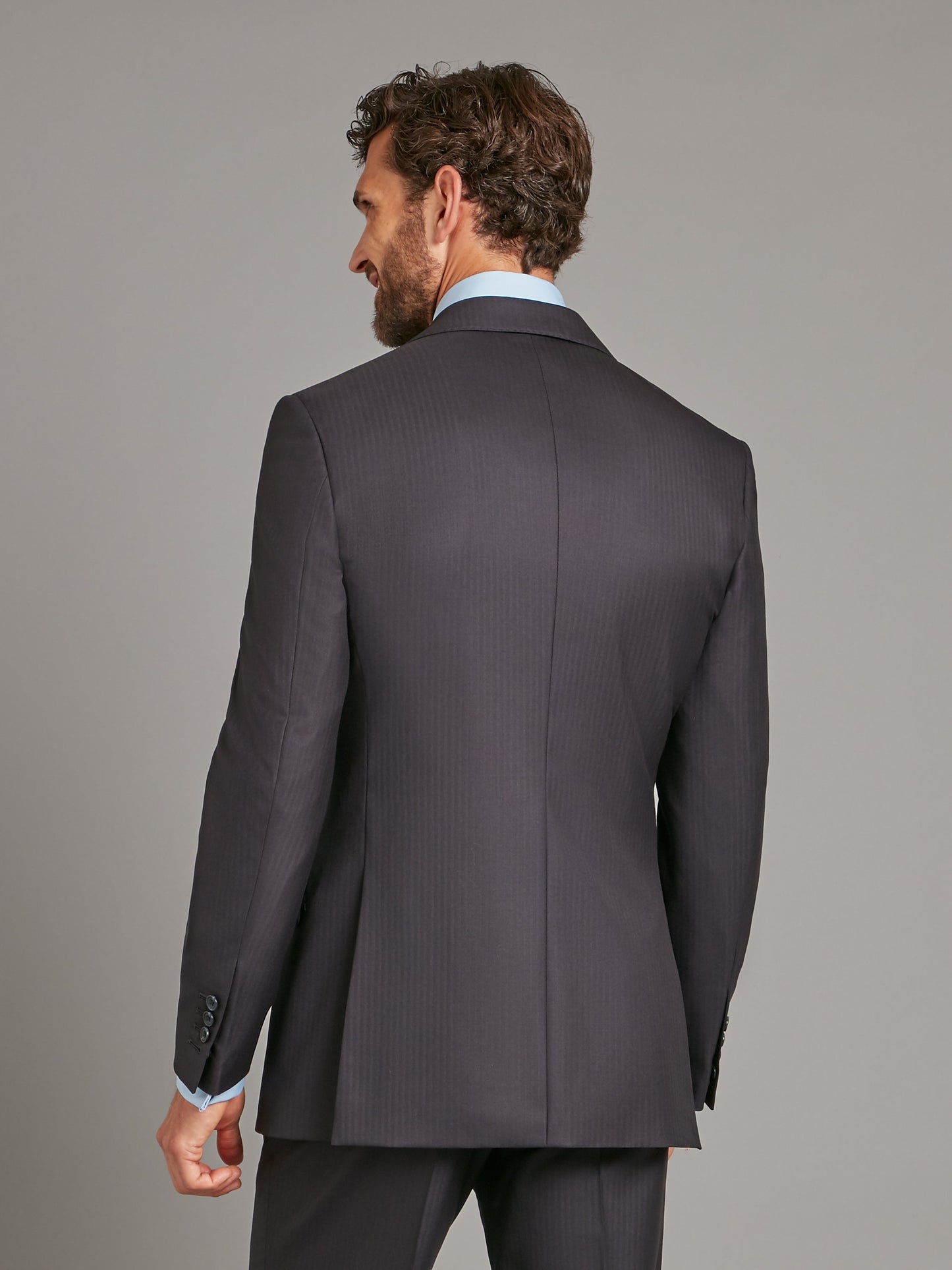 Astell Suit - Lightweight Herringbone Midnight Navy