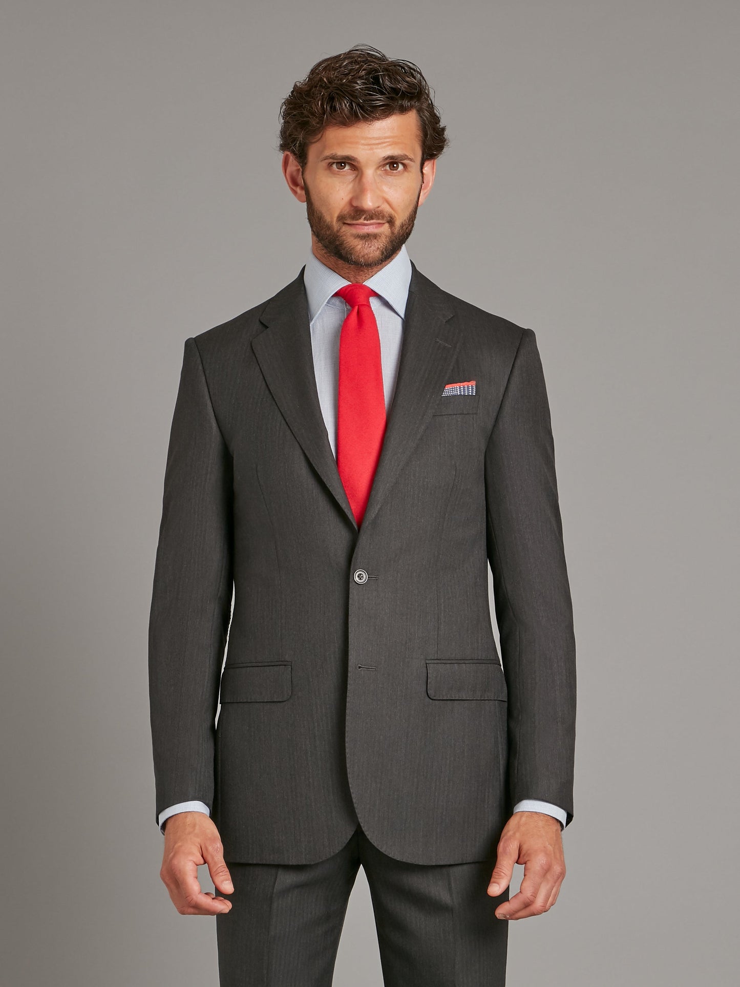 Astell Suit - Lightweight Herringbone Grey