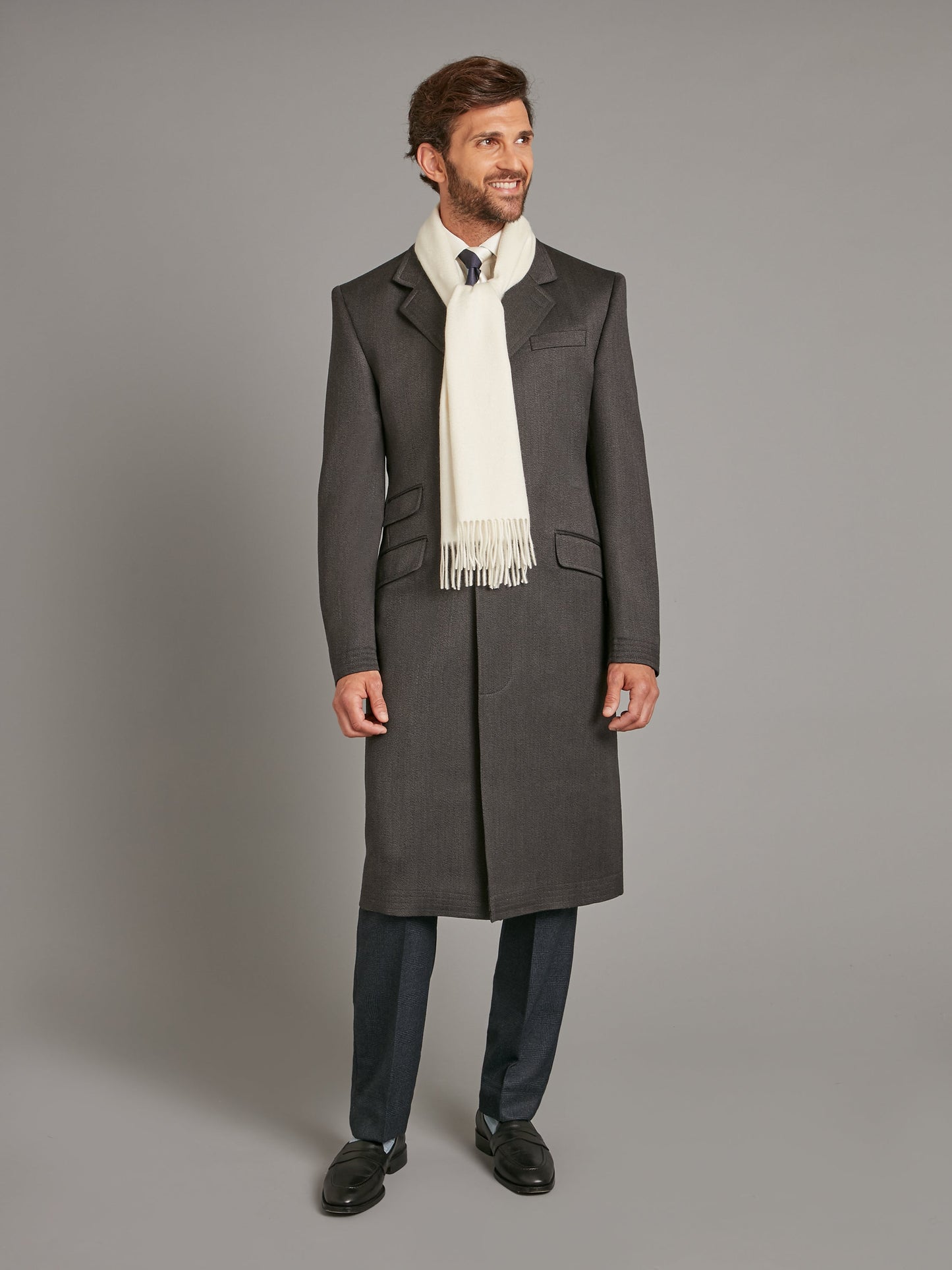 Covert Coat, Covert Collar - Grey