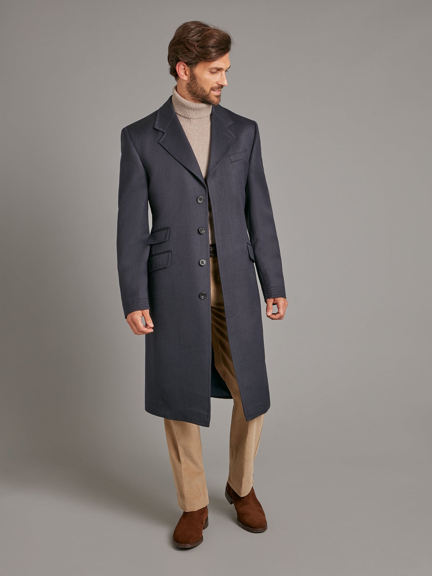 Covert Coat, Covert Collar - Navy