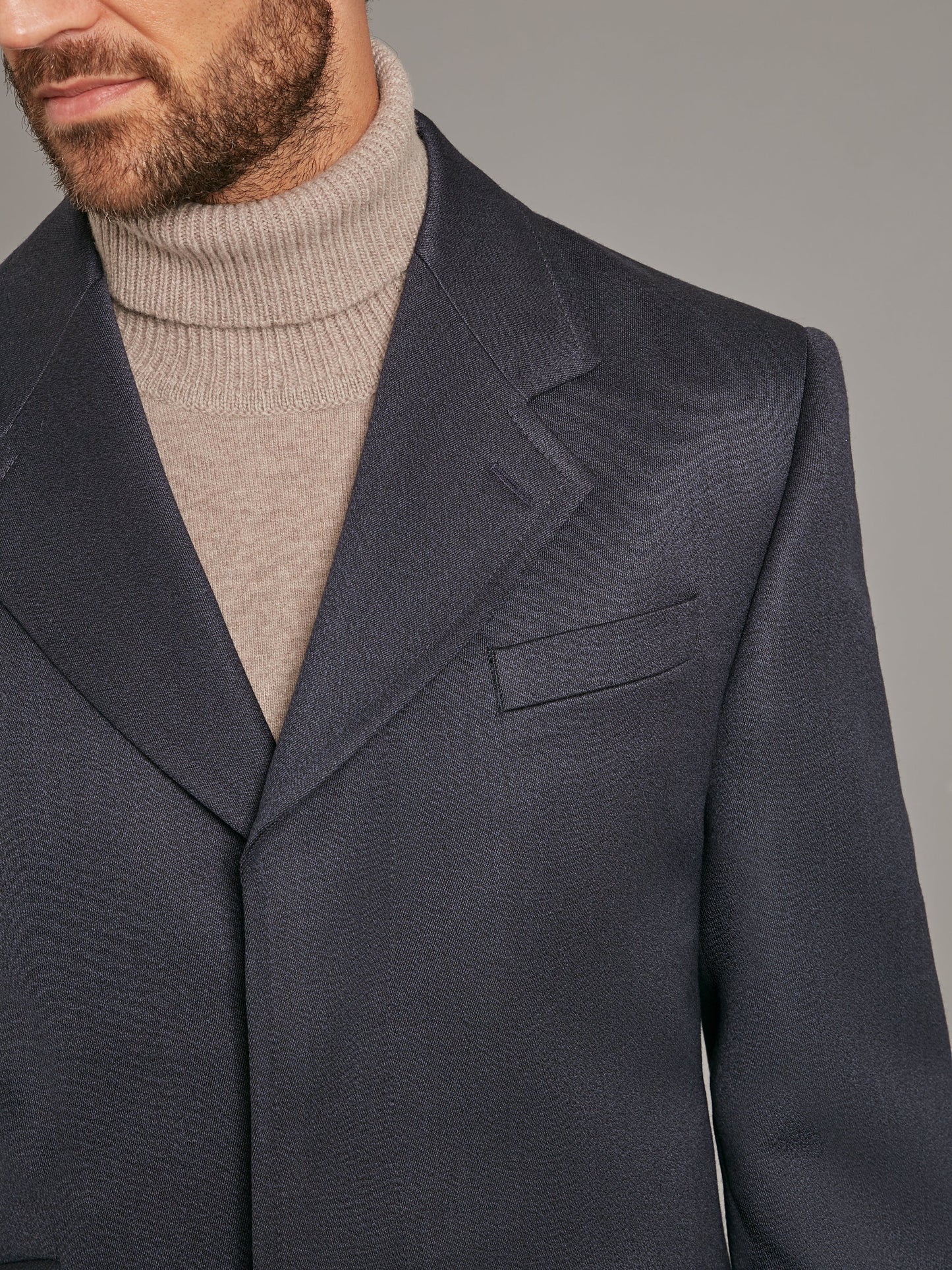 Covert Coat, Covert Collar - Navy