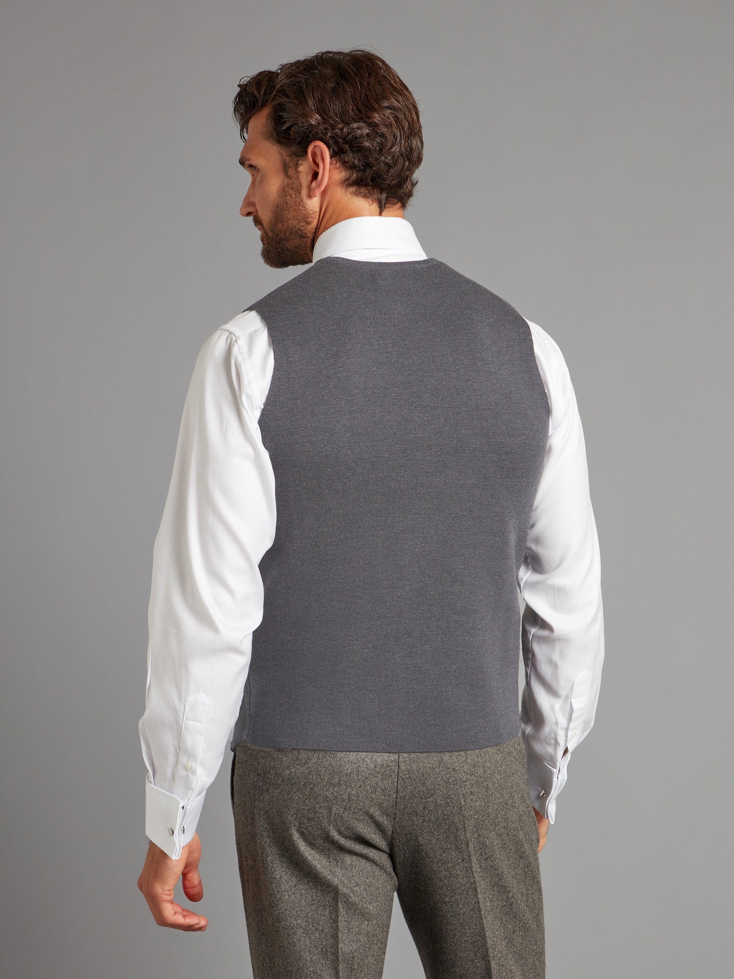 Fine Merino Wool Waistcoat - Charcoal