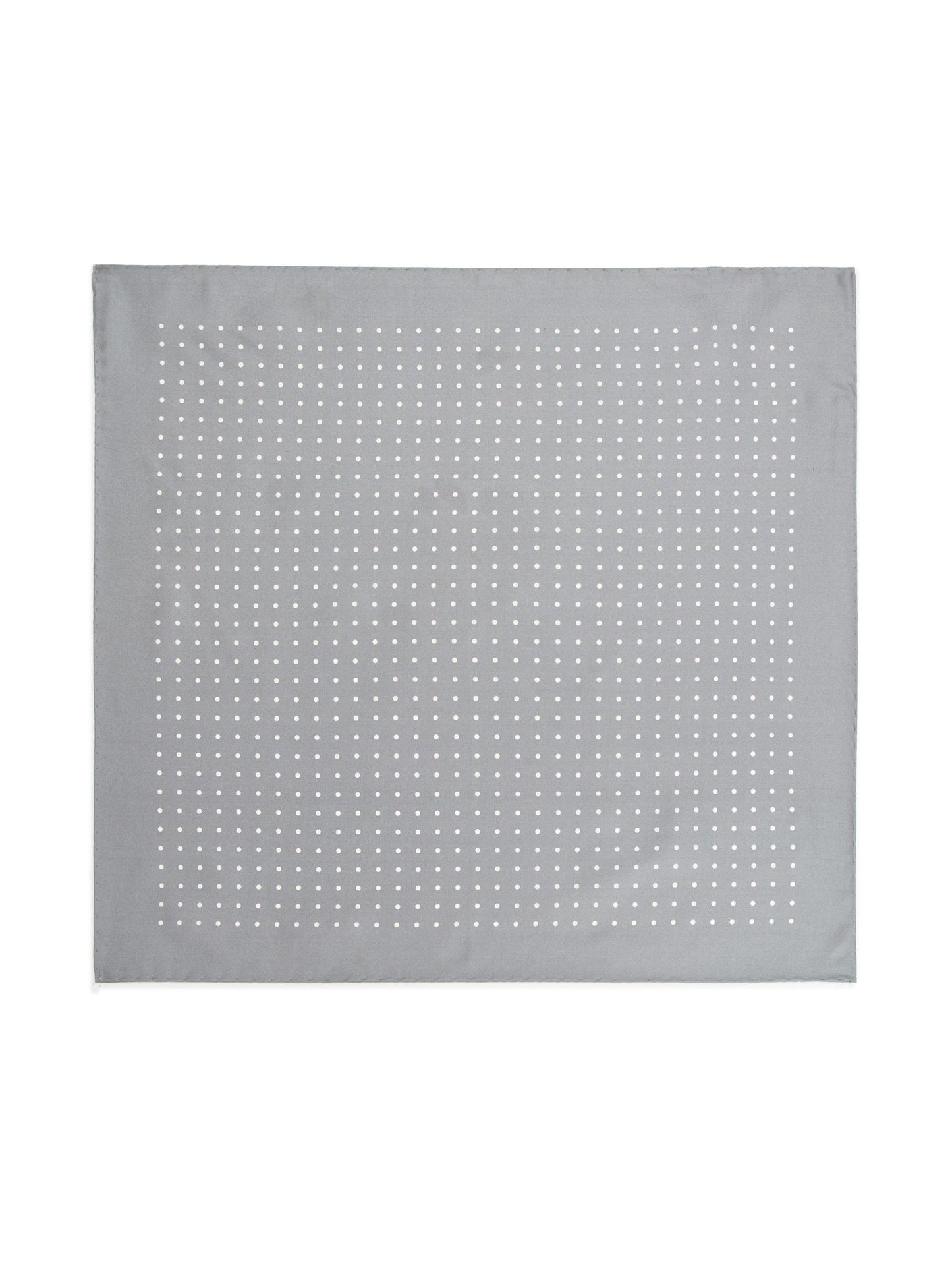 Polka Dot Silk Pocket Square - Grey/White